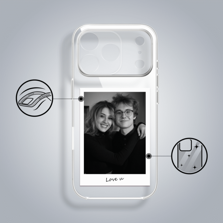 Etui do iPhone 17 Pro i Pro max, Polaroid z własnym zdjęciem, upominek na prezent, przeźroczyste (Kopia) (2)