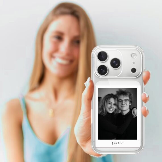 Etui do iPhone 17 Pro i Pro max, Polaroid z własnym zdjęciem, upominek na prezent, przeźroczyste (Kopia) (5)