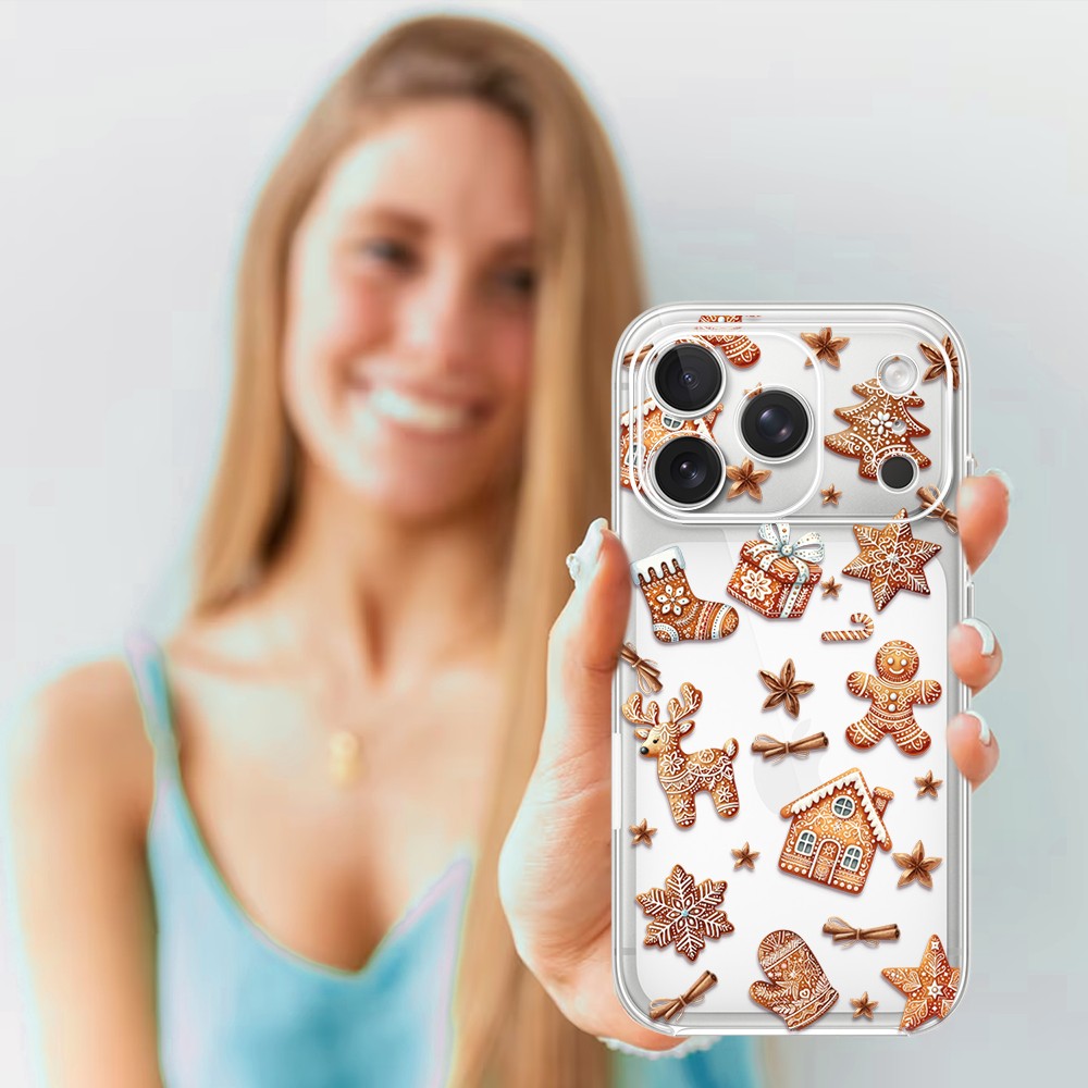 Etui do iPhone 17 Pro, magia pierniczków, przeźroczyste (2)