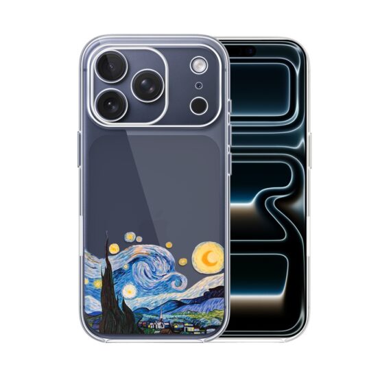 Etui do iPhone 17 Pro, obraz Van Gogh, przeźroczyste (4)