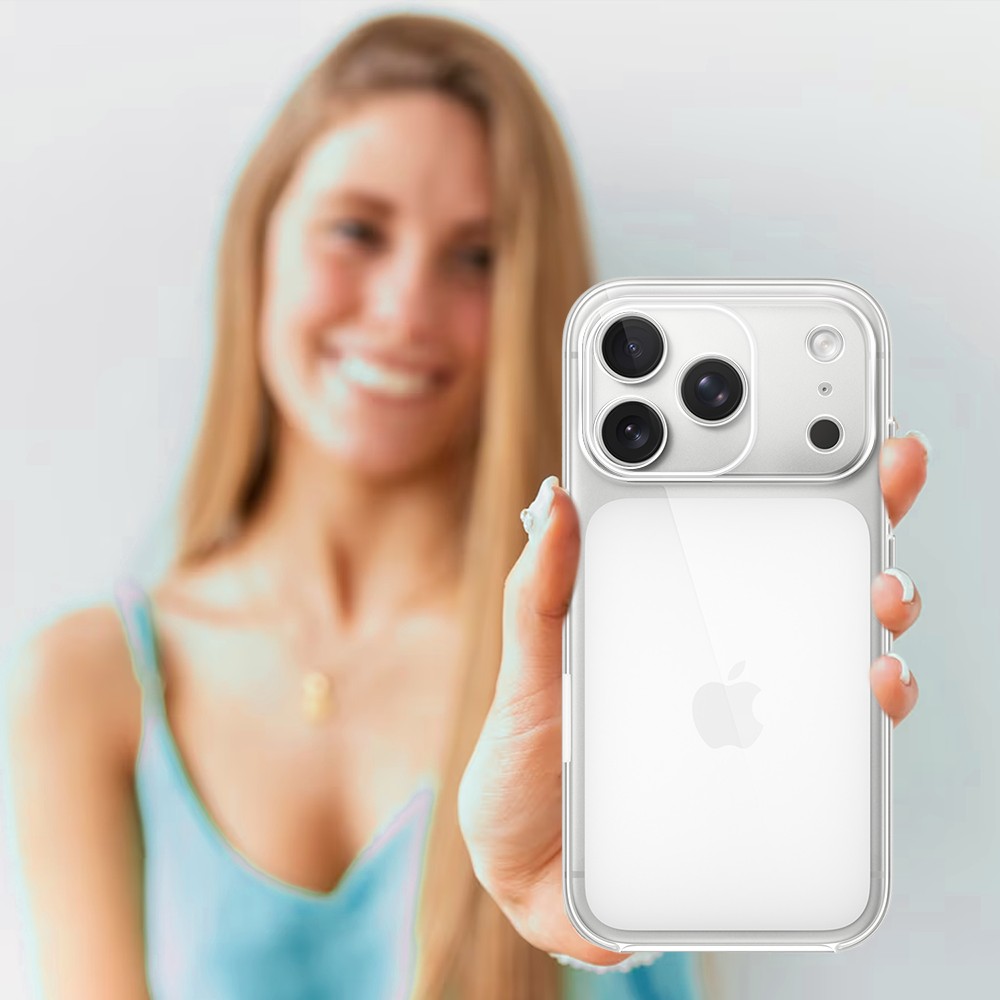 Etui do iPhone 17 Pro silikonowe, transparentne z osłoną aparatu (4)