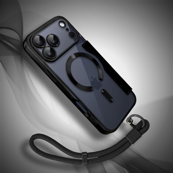 Etui do iPhone 17 Pro typu książka Book Magsafe Lens Protect, z klapką, czarne (7)
