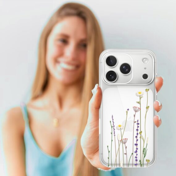 Etui do iPhone 17 Pro, wiosenne kwiaty, przeźroczyste (3)