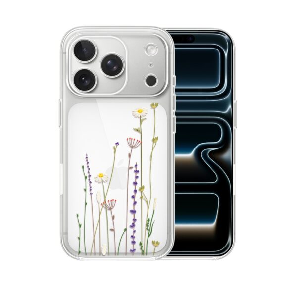 Etui do iPhone 17 Pro Max, wiosenne kwiaty, przeźroczyste