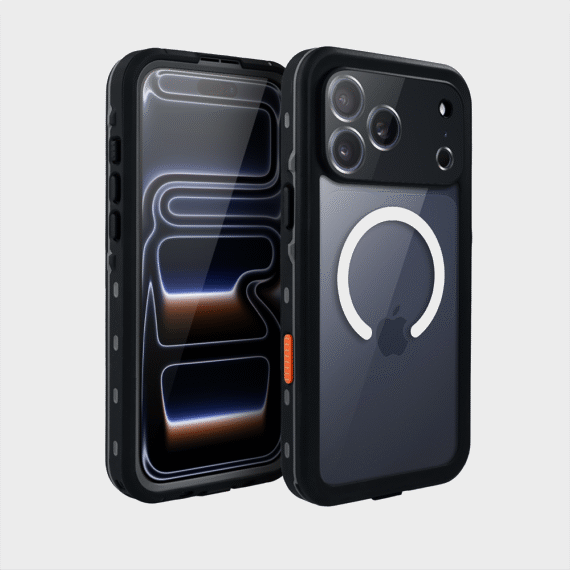 Etui do iPhone 17 Pro wodoodporne z MagSafe, pancerne, przeźroczyste, czarne (1)