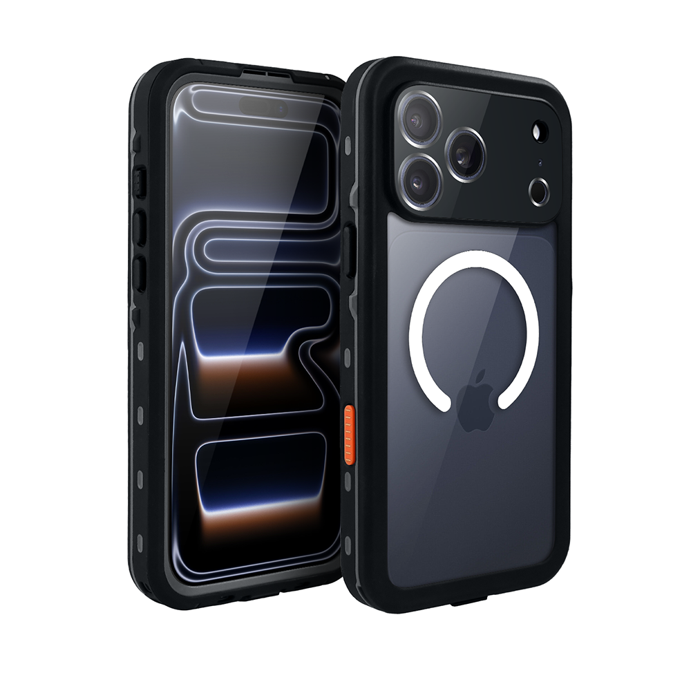 Etui do iPhone 17 Pro wodoodporne z MagSafe, pancerne, przeźroczyste, czarne (1)