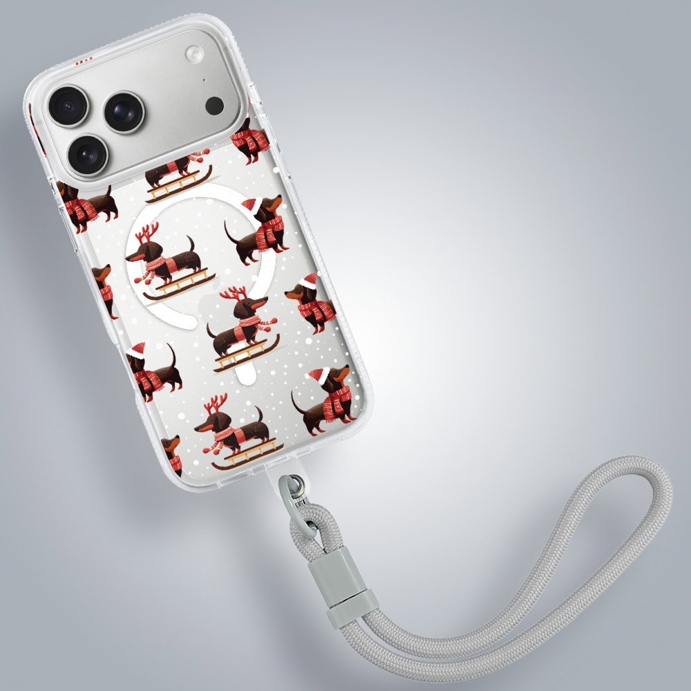 Etui-do-iPhone-17-Pro-z-MagSafe-Przytulne-swieta-Jamniki-na-saniach-przezroczyste-4