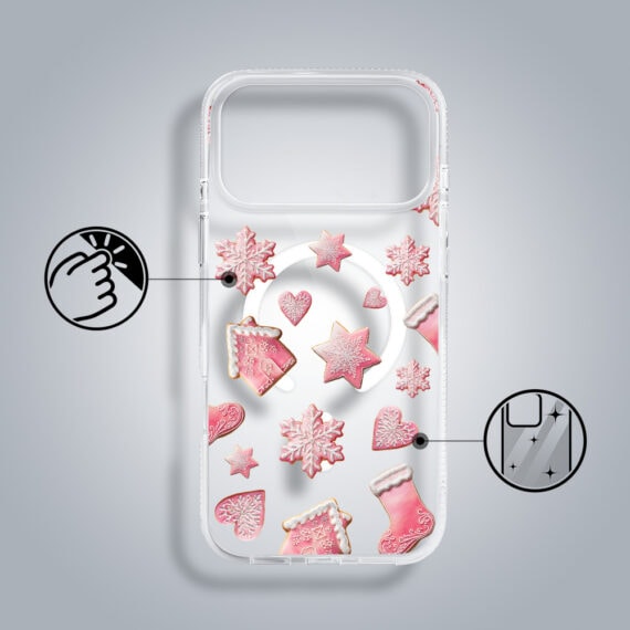 Etui-do-iPhone-17-Pro-z-MagSafe-Przytulne-swieta-Rozowe-pierniczki-przezroczyste-1