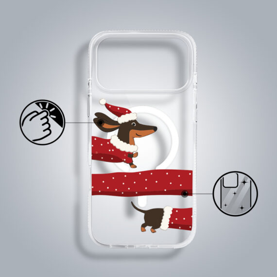 Etui-do-iPhone-17-Pro-z-MagSafe-Przytulne-swieta-Swiateczny-jamnik-przezroczyste-2