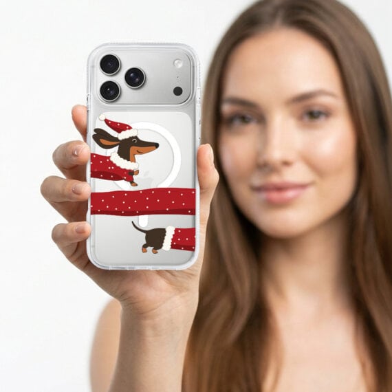 Etui-do-iPhone-17-Pro-z-MagSafe-Przytulne-swieta-Swiateczny-jamnik-przezroczyste-5