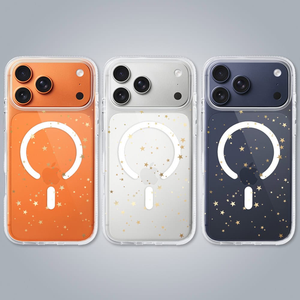 Etui-do-iPhone-17-Pro-z-MagSafe-zlote-gwiazdki-przezroczyste-3