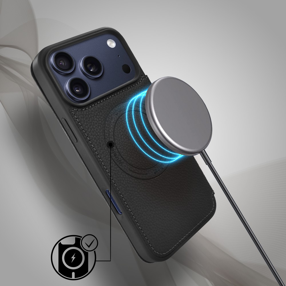 Etui do iPhone 17 Pro z klapką Solid MagSafe Book, typu książka, czarne (10)