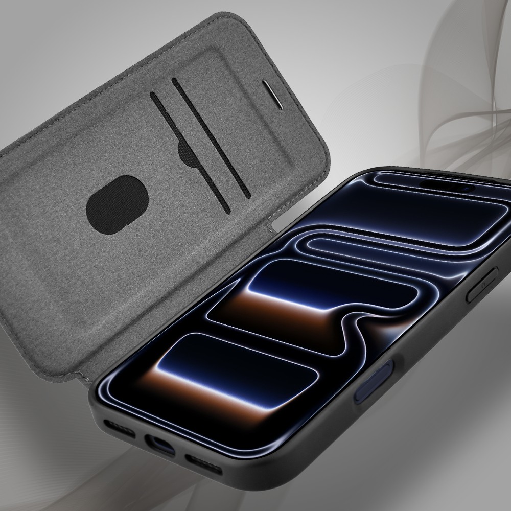 Etui do iPhone 17 Pro z klapką Solid MagSafe Book, typu książka, czarne (2)