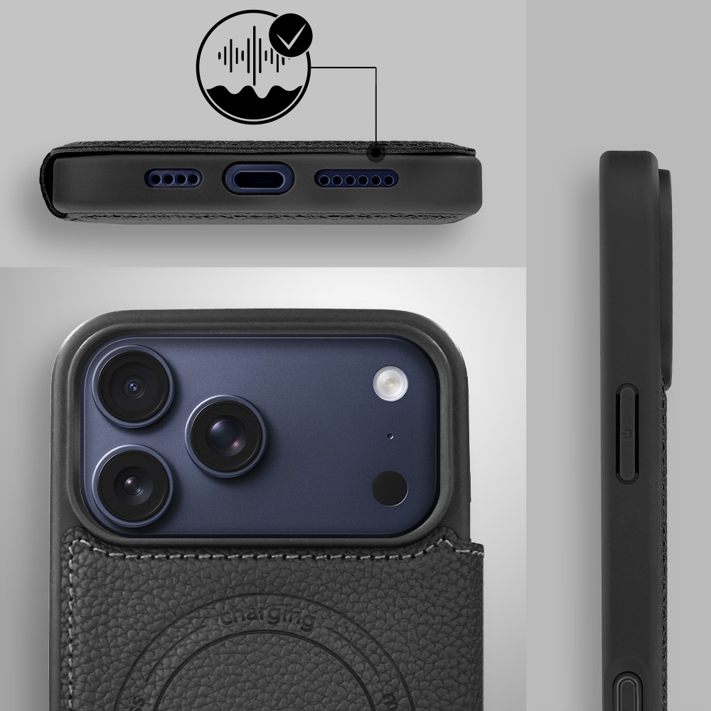 Etui do iPhone 17 Pro z klapką Solid MagSafe Book, typu książka, czarne (3)