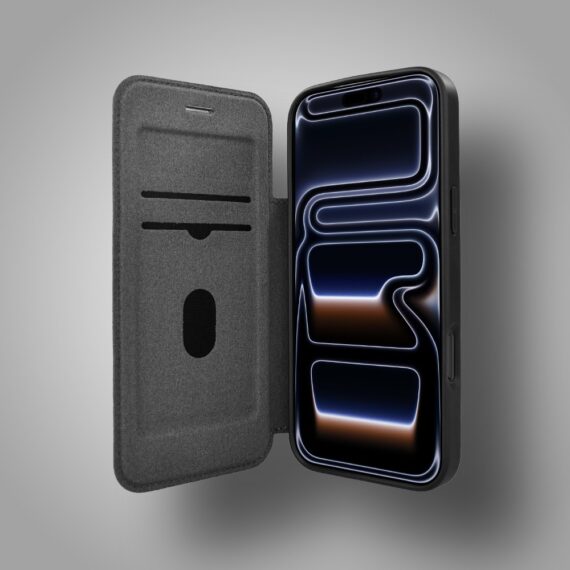 Etui do iPhone 17 Pro z klapką Solid MagSafe Book, typu książka, czarne (4)