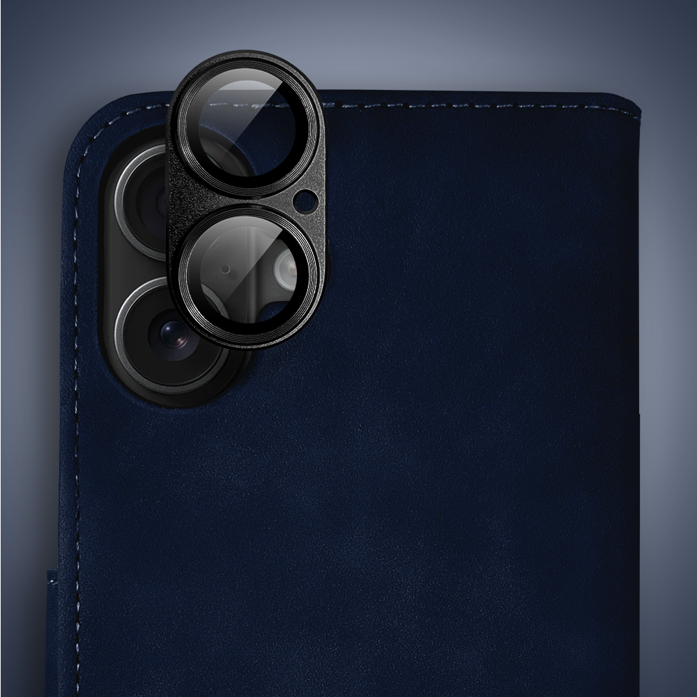 Etui do iPhone 17 książkowe Velvet Touch, aksamitne, portfelowe z zamknięciem, granatowe (9)