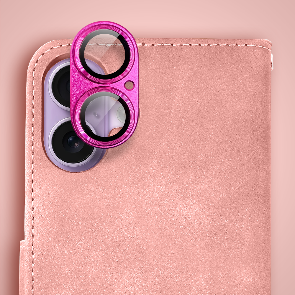 Etui do iPhone 17 książkowe Velvet Touch, aksamitne, portfelowe z zamknięciem, różowe (9)