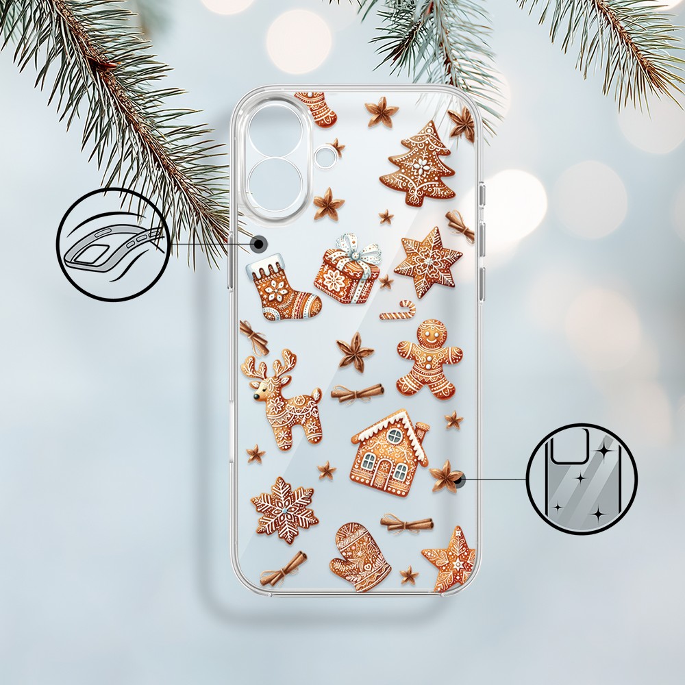 Etui do iPhone 17, magia pierniczków, przeźroczyste (2)
