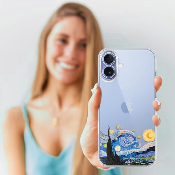 Etui do iPhone 17, obraz Van Gogh, przeźroczyste (2) Etui do iPhone 17, obraz Van Gogh, przeźroczyste (2)