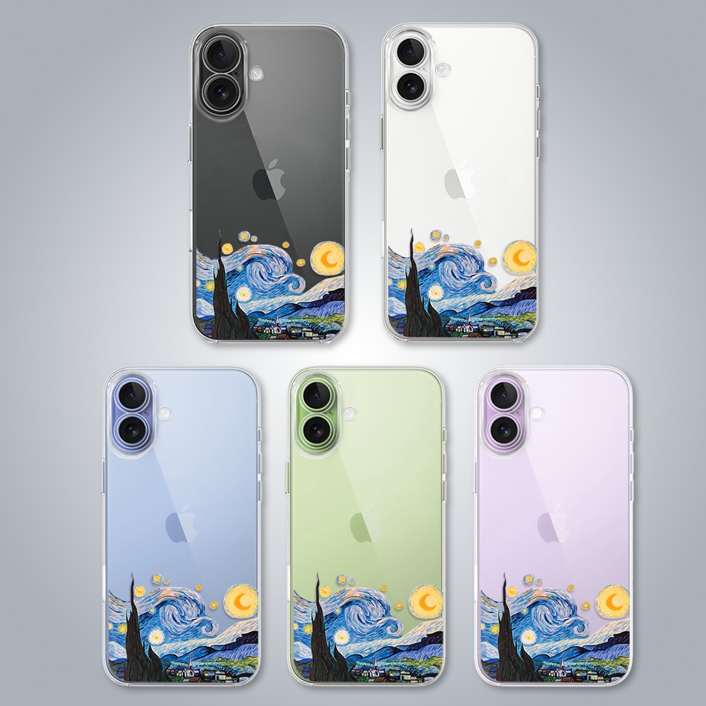 Etui do iPhone 17, obraz Van Gogh, przeźroczyste (5)