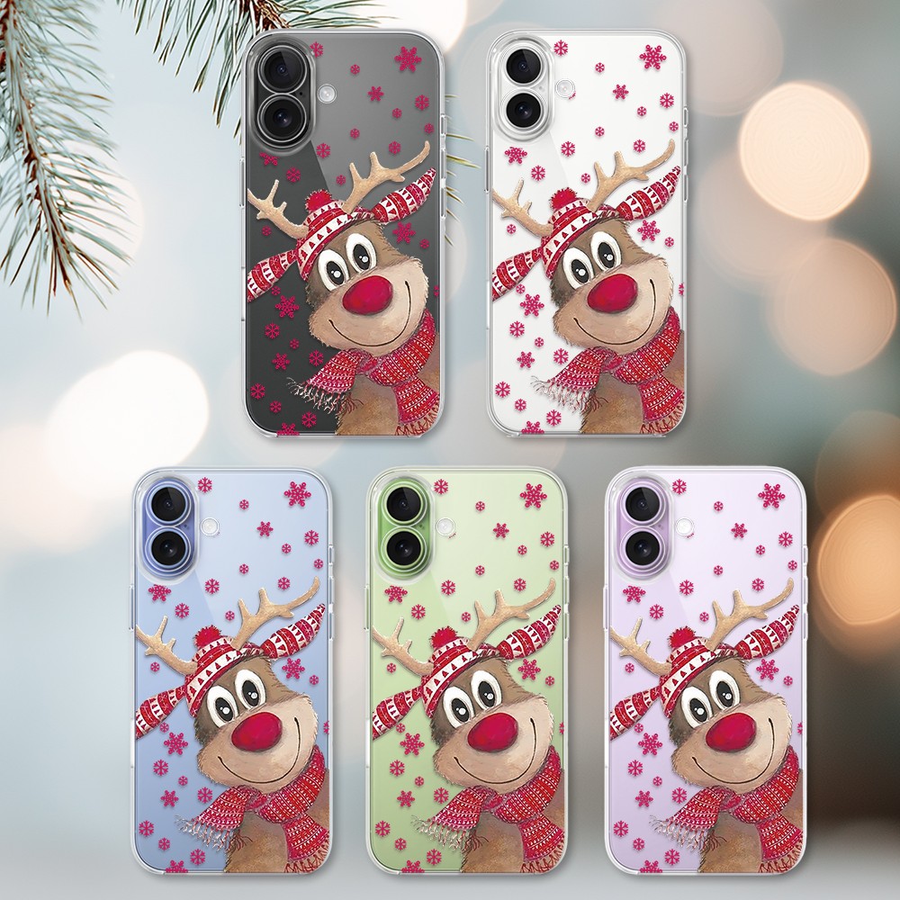 Etui do iPhone 17, renifer, przeźroczyste (3)