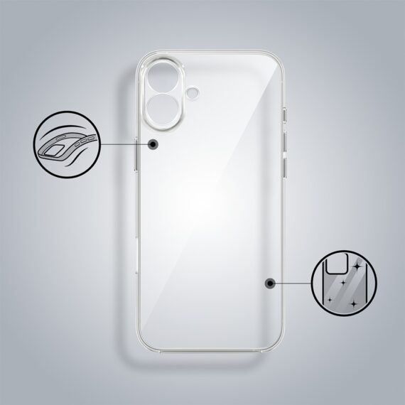 Etui do iPhone 17 silikonowe, transparentne z osłoną aparatu (5)