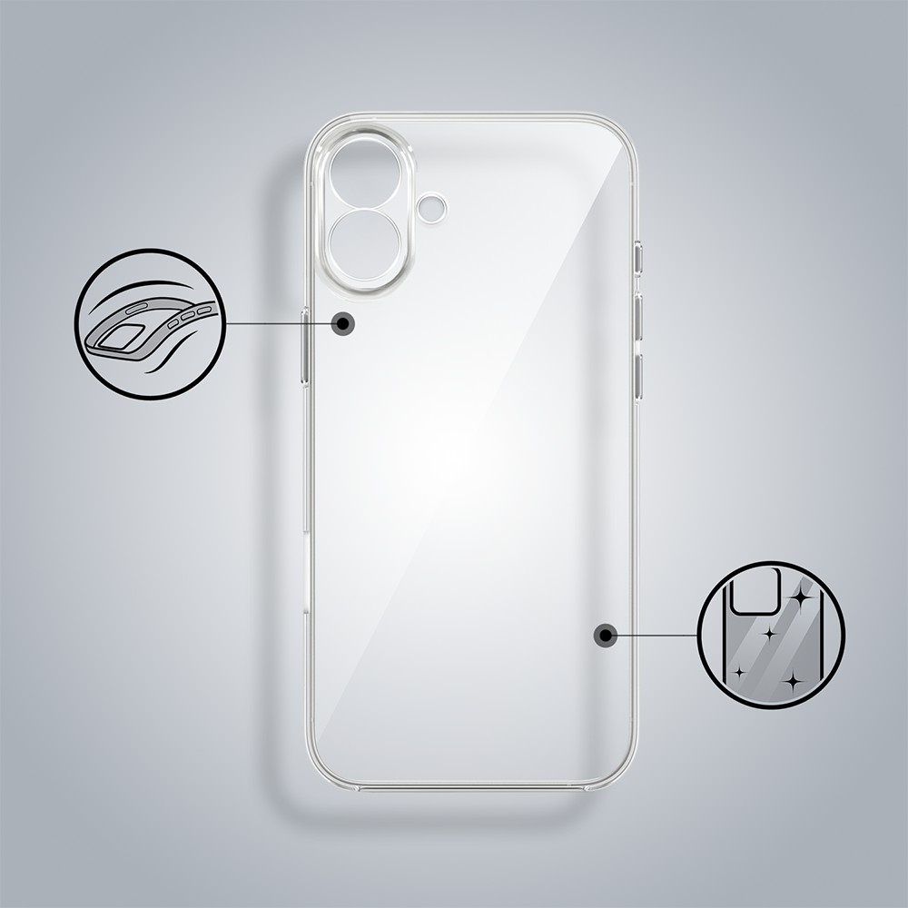Etui do iPhone 17 silikonowe, transparentne z osłoną aparatu (5)