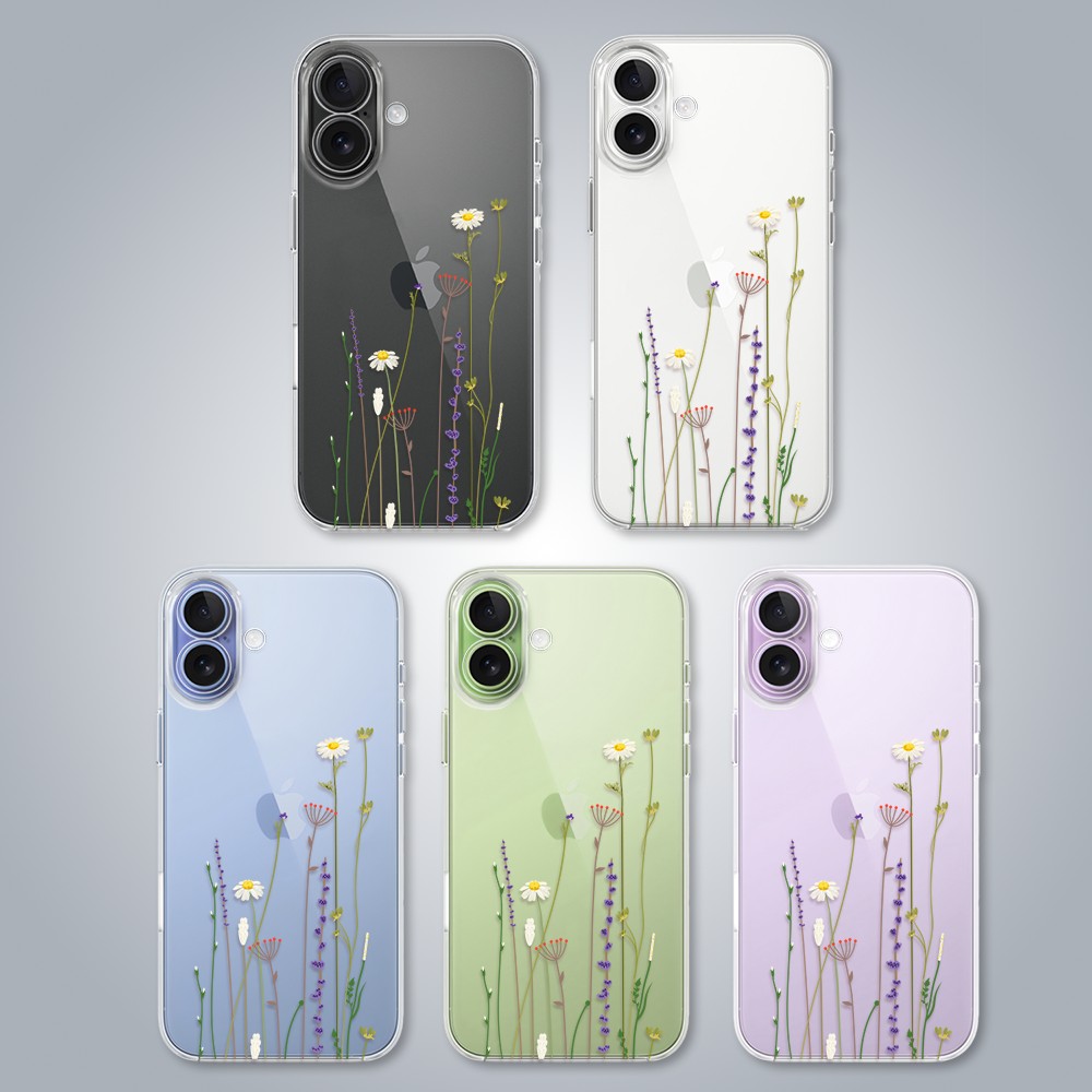 Etui do iPhone 17, wiosenne kwiaty, przeźroczyste (1)