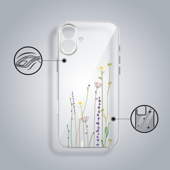 Etui do iPhone 17, wiosenne kwiaty, przeźroczyste (5)