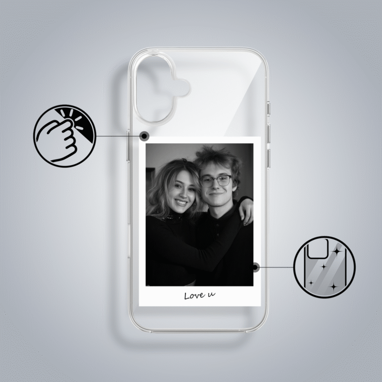 Etui do iPhone 17 z MagSafe, Polaroid z własnym zdjęciem, upominek na prezent, przeźroczyste (Kopia) (2)