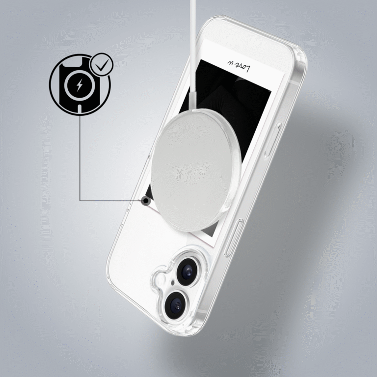 Etui do iPhone 17 z MagSafe, Polaroid z własnym zdjęciem, upominek na prezent, przeźroczyste (Kopia) (4)