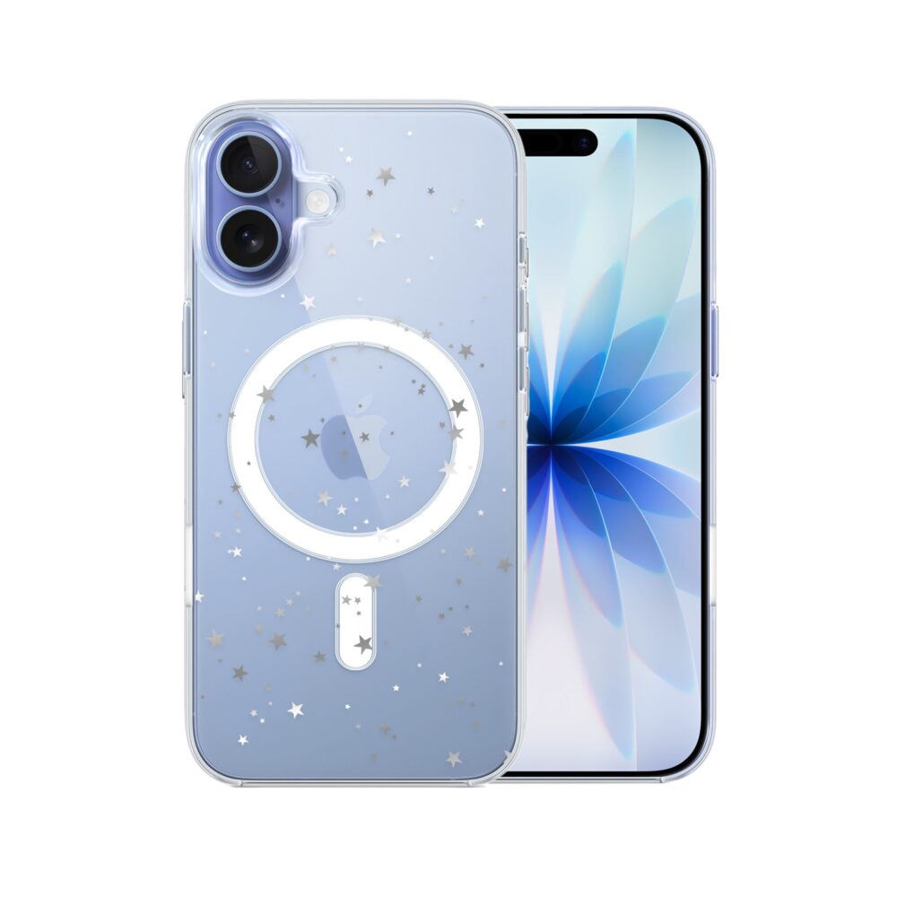 Etui do iPhone 17 z MagSafe, Zimowa Magia, Szampańskie gwiazdki, przeźroczyste 17