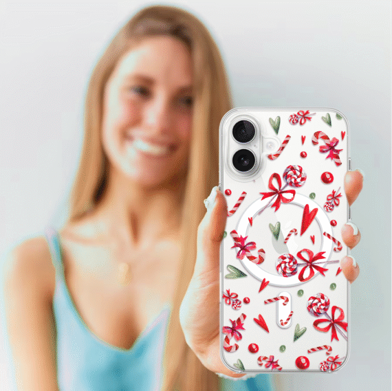 Etui do iPhone 17 z MagSafe, cukierki świąteczne, przeźroczyste4