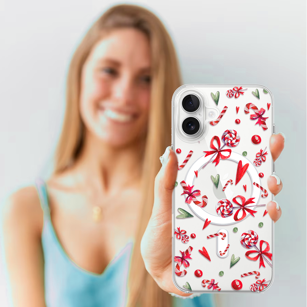 Etui do iPhone 17 z MagSafe, cukierki świąteczne, przeźroczyste4
