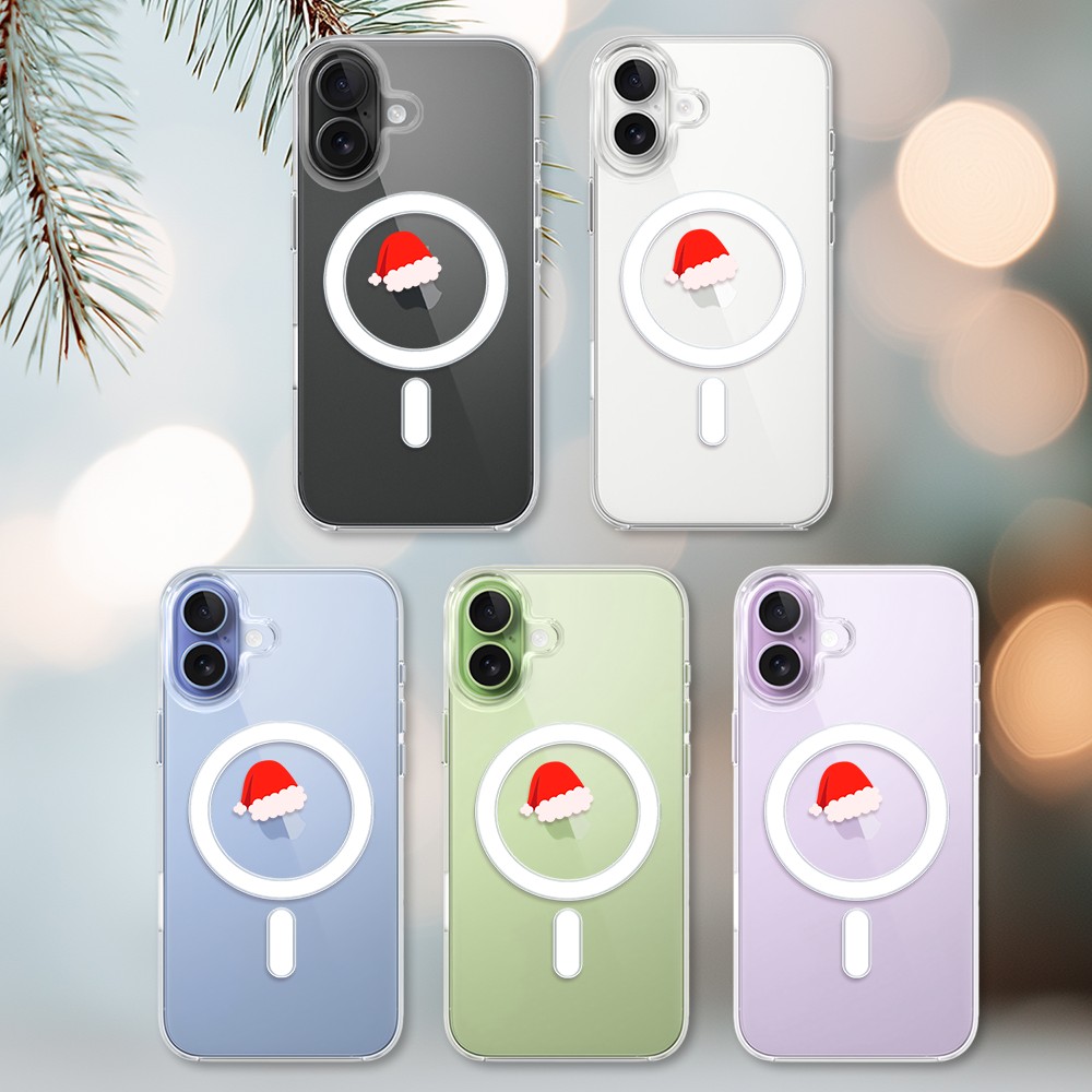 Etui do iPhone 17 z MagSafe, czapka Mikołaja, przeźroczyste2