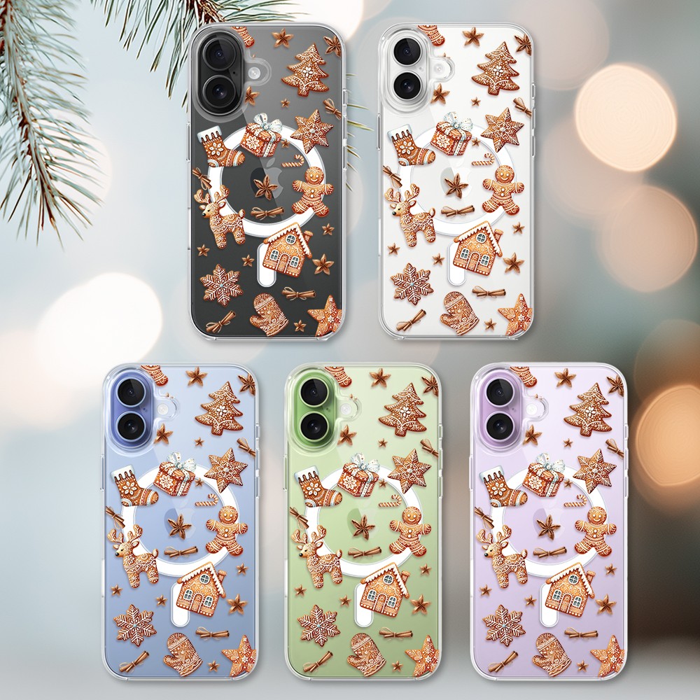 Etui do iPhone 17 z MagSafe, magia pierniczków, przeźroczyste2