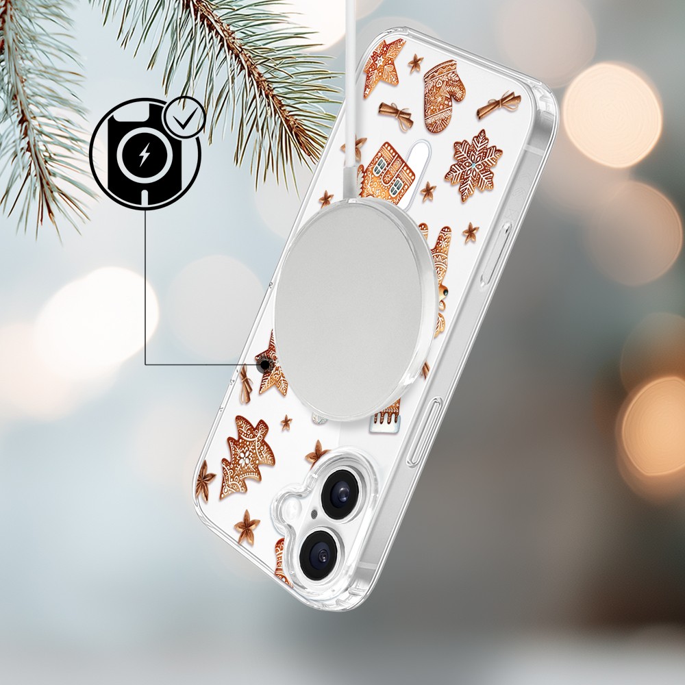 Etui do iPhone 17 z MagSafe, magia pierniczków, przeźroczyste3