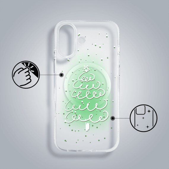 Etui-do-iPhone-17-z-MagSafe-malowana-choinka-na-zielonym-swietle-przezroczyste-2