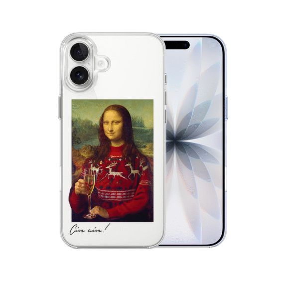 Etui do iPhone 17 z MagSafe, świąteczna Mona Lisa z szampanem, przeźroczyste5