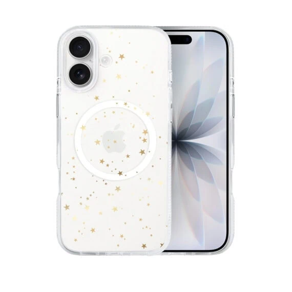 Etui-do-iPhone-17-z-MagSafe-zlote-gwiazdki-przezroczyste-1