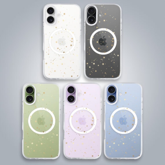 Etui-do-iPhone-17-z-MagSafe-zlote-gwiazdki-przezroczyste-3
