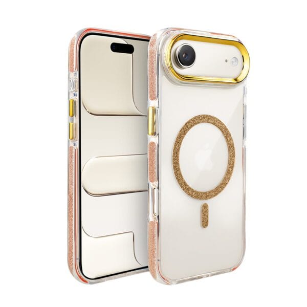 Etui do iPhone Air Glitter Shine, przeźroczyste, brokatowe z MagSafe, złote