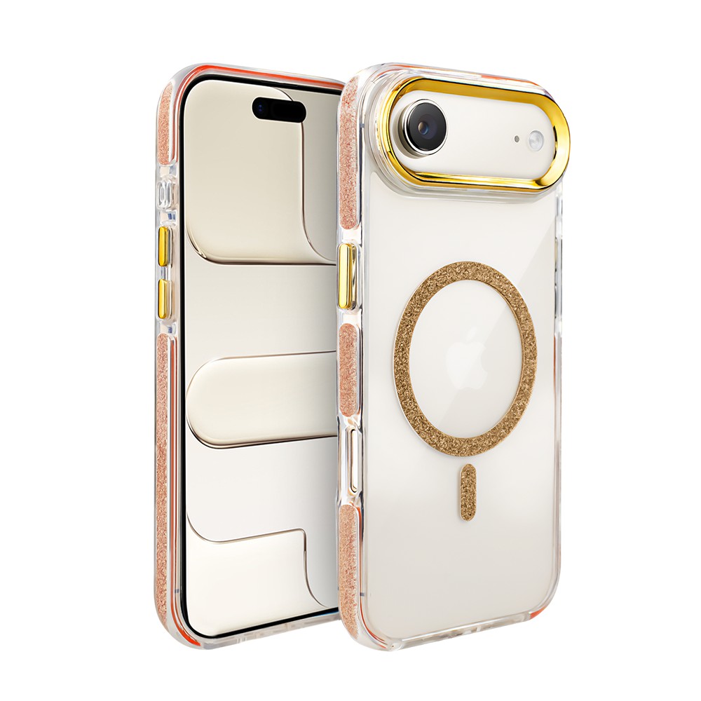 Etui do iPhone Air Glitter Shine, przeźroczyste, brokatowe z MagSafe, złote
