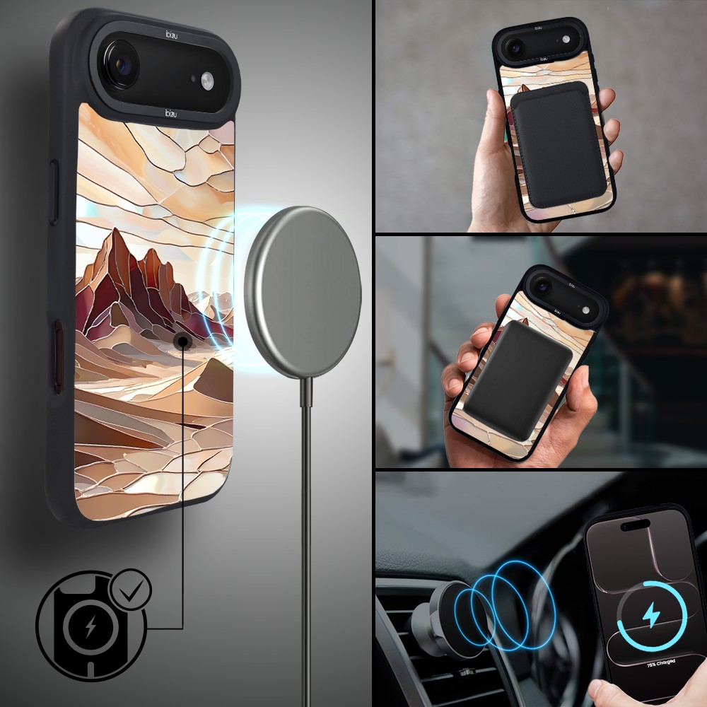 Etui do iPhone Air IBIZU DropGuard Matt z MagSafe, Barwy Szkła, Pustynny spokój4