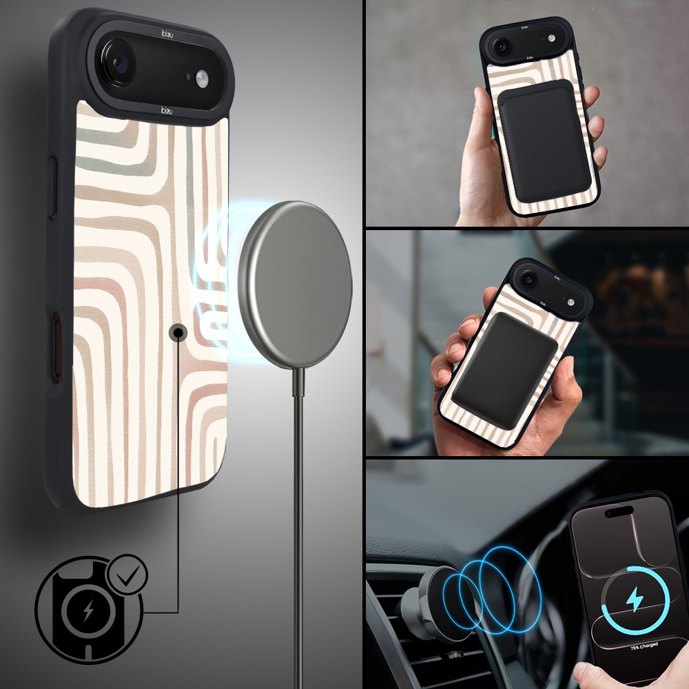 Etui do iPhone Air IBIZU DropGuard Matt z MagSafe, Boho, Piaskowy labirynt4