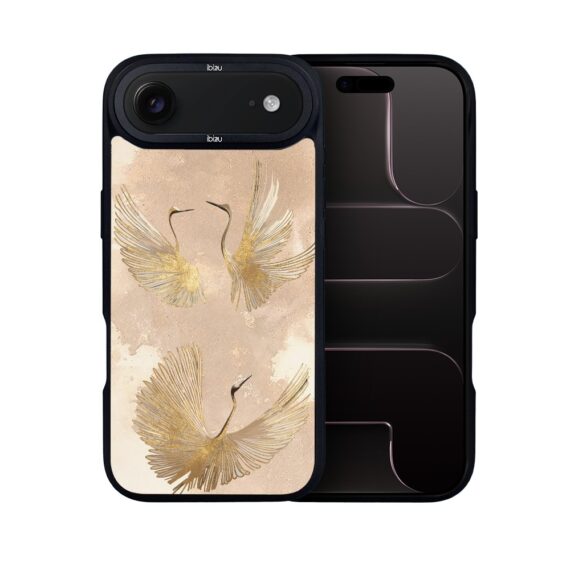 Etui do iPhone Air IBIZU DropGuard Matt z MagSafe, Boho, Złote żurawie8