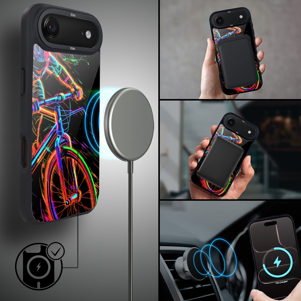 Etui do iPhone Air IBIZU DropGuard Matt z MagSafe, #ElectroMove, Rowerowa wibracja4