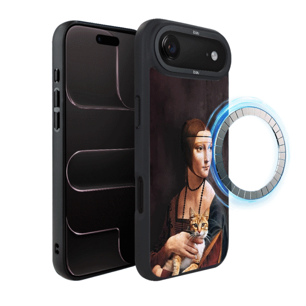 Etui do iPhone Air IBIZU DropGuard Matt z MagSafe, Leonardo Da Vinci, dama z kotem