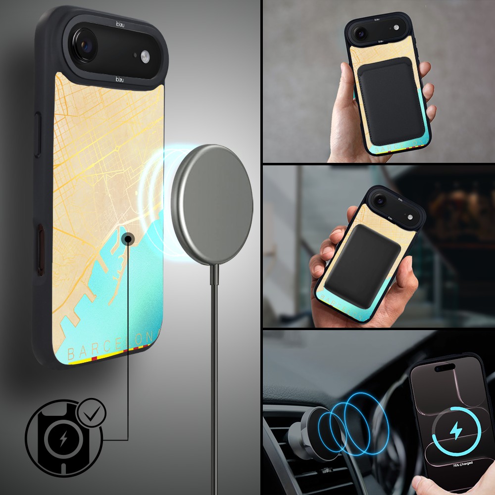 Etui do iPhone Air IBIZU DropGuard Matt z MagSafe, Mapy Świata, Barcelona (5)