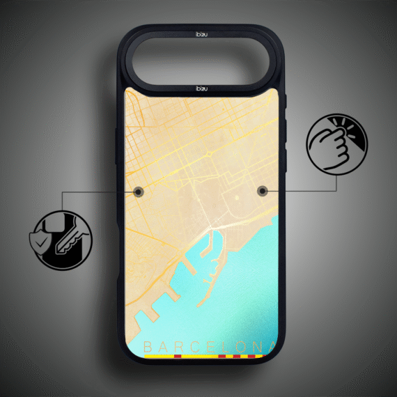 Etui do iPhone Air IBIZU DropGuard Matt z MagSafe, Mapy Świata, Barcelona (6)